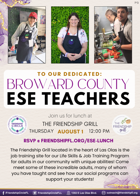 FC Lunch with ESE Teachers - Aug 1 at 12 PM